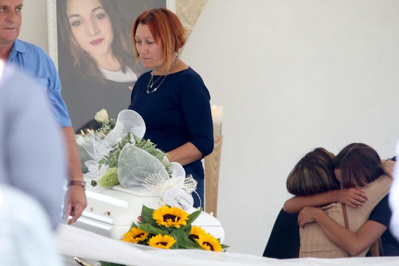 Imma Rizzo il giorno del funerale della figlia